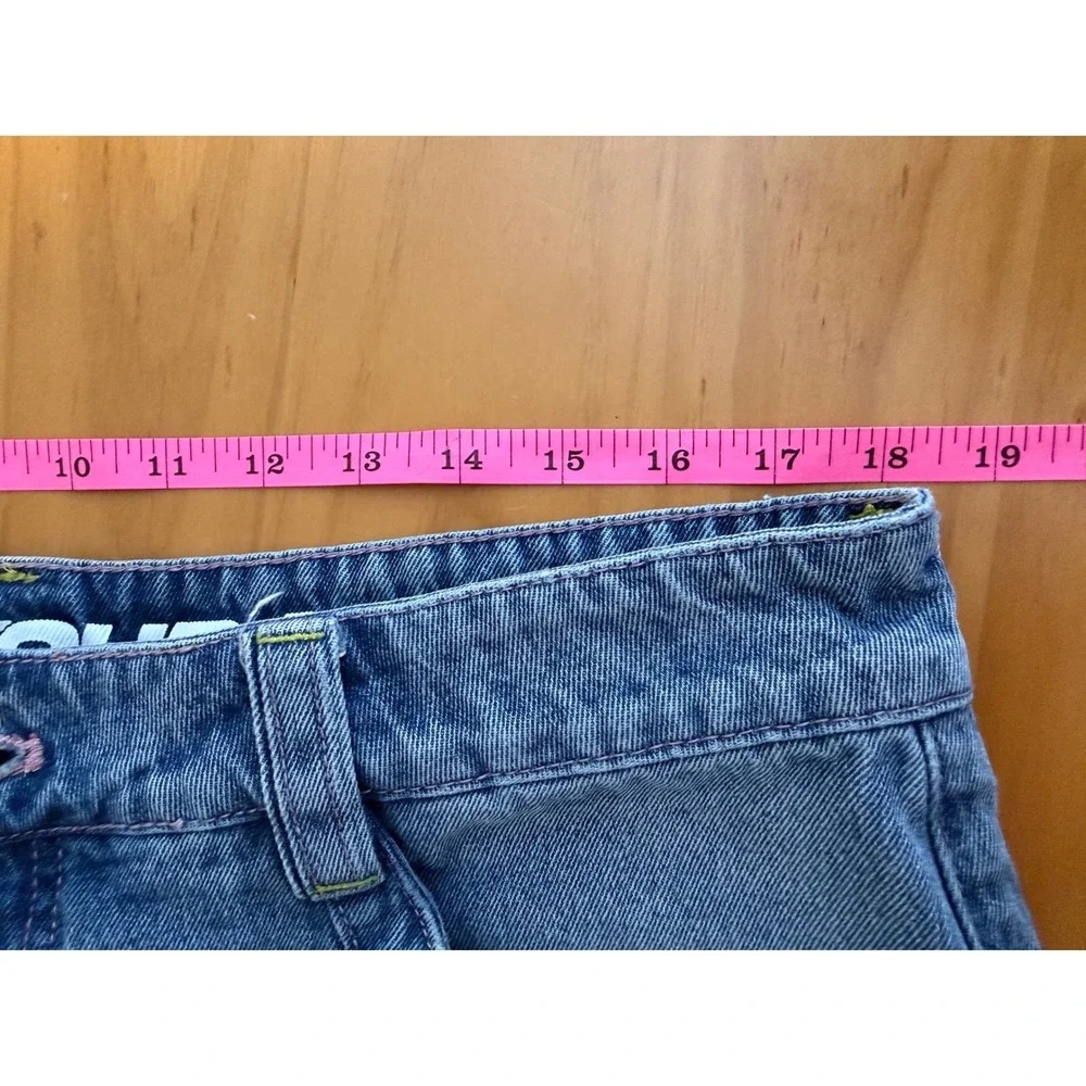ALAB Denim Jorts Shorts Womens Size 14 (36 waist) Blue Y2K Skate Star Logo